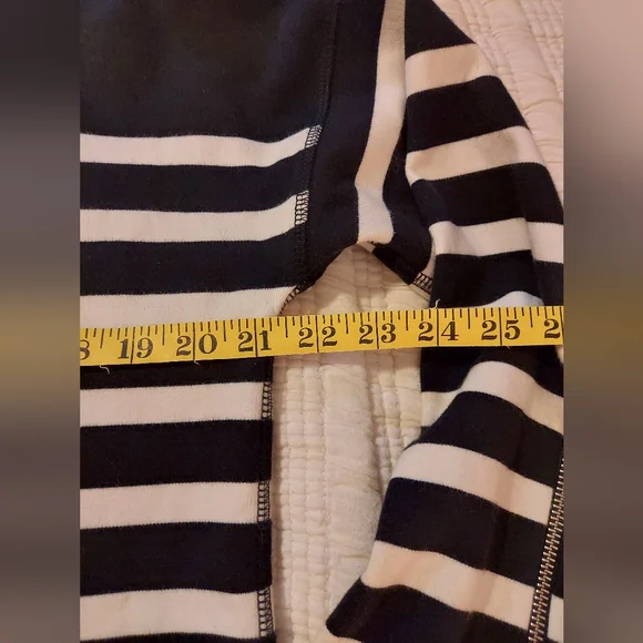 J. Crew Striped Long Sleeve Top in Black and White With Zipper Details - Picture 5 of 7